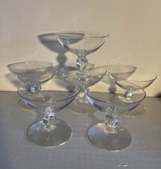 Rare Swedish Crystal Ingrid Gulli Seneca Oyster serving glasses