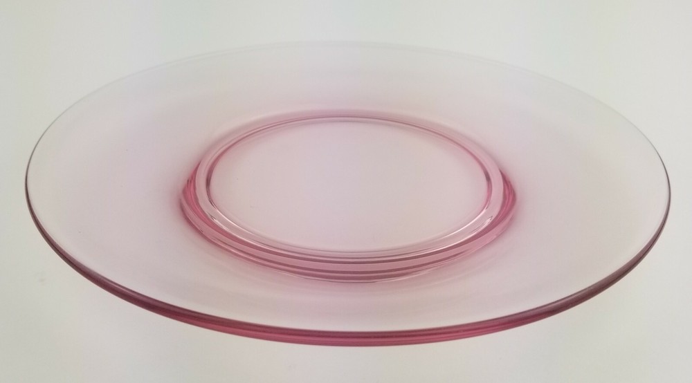 Tiffin-Franciscan Wistaria Pink Crystal Luncheon Snack Plate 8 1/8 In. Wisteria