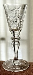 Hawkes CHANTILLY (4) Rock-Crystal Wheel Engraved Cordial Glasses-C. 1936 Signed