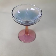 Estelle Colored Glass Set 6 Champagne Coupe Glasses Amethyst Cranberry