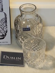 Dublin Collection Crystal Bedside Night Carafe & Tumbler Glass Desk NIB
