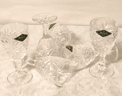 Set of 6 Open Box Shannon Dublin Clear Crystal 3oz Cordial Glasses by Godinger
