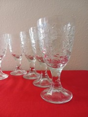 Vtg Princess House Fantasia Footed Water Wine Goblets Set of 7