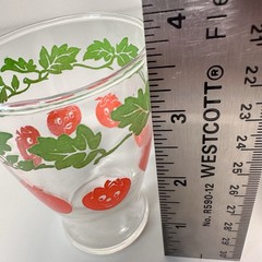 ANCHOR HOCKING VINTAGE 4 OZ. Silly face TOMATO JUICE GLASS MID CENTURY qty 1