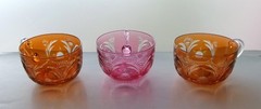 Stevens & Williams cut to clear punch cups American Brilliant Cut Glass Period