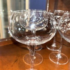 Great Glass Sphere Wine Fine Crystal Goblet Glass Small Bowl 6.5″ Tall Set of 6