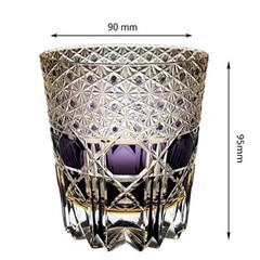 Edo Kiriko Crystal Whiskey Glasses Hand Cut To Clear Purple 12oz Gift Packing US