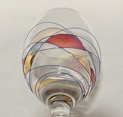 Vintage Milano Luminescence Crystal Wine Glasses Set 2 Romania 10.5”