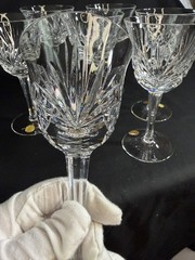 Set of 5 Bleikristall Nachtman Cherrywood crystal wine glasses