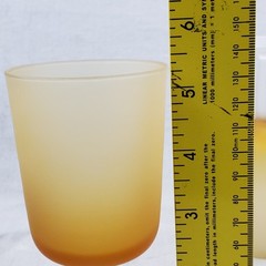 Set of 2 MCM Frosted Amber Gradient Colored Footed 5 3/8″ Tall Glasses