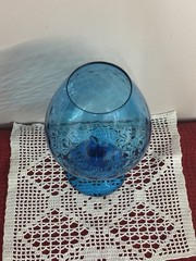 Blue Large Decorative Glass Stemmed Brandy Shape