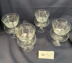 Vintage Crystal Seafood Cocktail Glasses With Liners – Set Of 4 – 2 Sets Avail.
