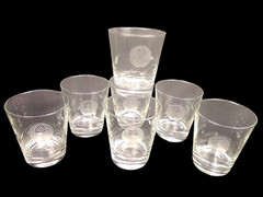 Vtg Sasaki Crystal Bar Set Cut Glass Rose Wine Liquor Highball Shot Glass Japan