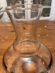 Vintage Clear Glass Bedside Tumble Up – Carafe & Tumbler – Silver/Platinum Trim