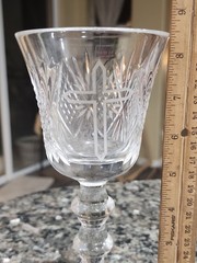 Large Galway Irish Crystal Wine Glass With Cross