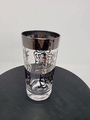 Vintage Kimiko Highballs Silver Knight Coat of Arms 5.5” MCM Set Of 4 VGC