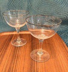 LENOX Crystal Montclair Platinum Trim Champagne Tall Sherbert Glass 5.25″T