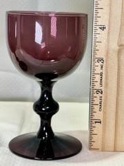 Vintage Set Of 2 Carlo Moretti Murano Amethyst Wine Goblets 4-1/4” Sherry Port