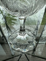 Rare Heavy Rock Crystal Webb Cut Glass Wine with Monogram