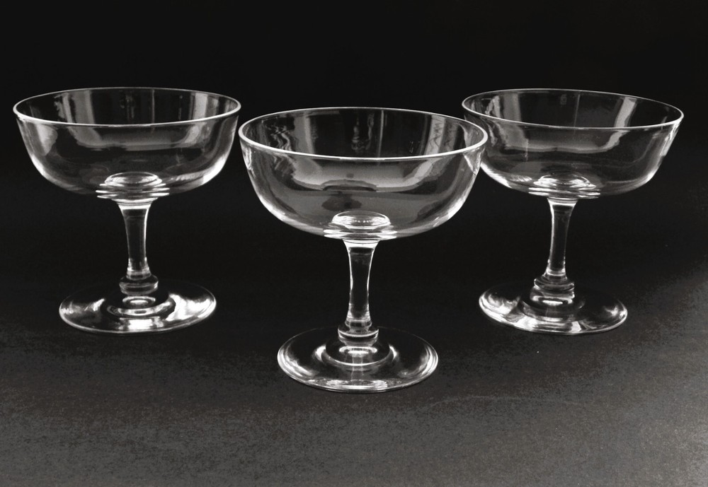 THREE Steuben Glass 7644 Champagne Sherbet Glasses by Frederick Carder HTF