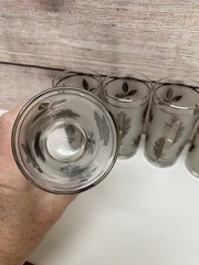 Libbey Silver Foliage Tumblers 5 1/2″ Set of 5 Vintage EUC