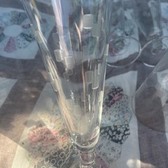 Vtg 5 Anchor Hocking Pilsner 10 oz Glass Cubist Etched Clear Block Geometric