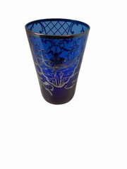 3 cobalt blue glass vintage Cup