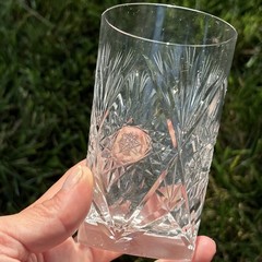 American Brilliant Period Cut Crystal Whiskey Wine Juice Cocktail Glass Star Cup