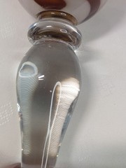 Vintage Amber White Swirl Art Glass Goblet Hand Blown Murano Style Wine Water