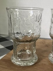2 Vintage Libbey Country Garden Clear Daisy Flower tumbler Glasses embossed