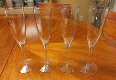 RARE VTG Seneca Glass Co. Lead Crystal Connoisseur Champagne Flutes SET OF FOUR