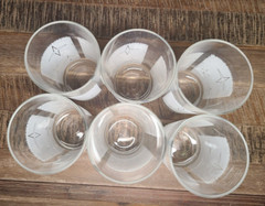 6 Vintage Atomic Starburst Barware Tumbler Glass 12oz Frosted White (No Gold)