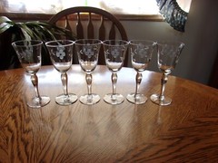 Wine Sherry Etched Cut Paneled 3 Oz – Set of 6
