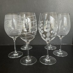 Mikasa Cheers Red Wine Crystal Glass Choose: Spiral Bubbles Horizontal Vertical