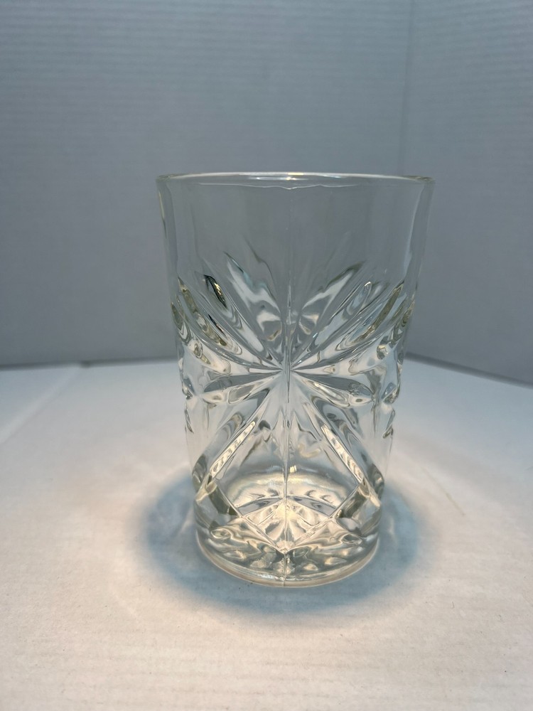 VTG EAPC Early American Prescut Star Of David Clear Glass Juice Glass
