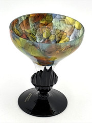 Mariusz Rynkiewicz Hand Blown Art Glass Coupe Goblet Stunning Studio Piece