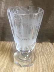 Moser Intaglio Cut Glass Goblet