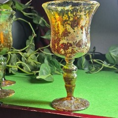 Vintage 1970s Hortensja Mimoza Chalices Polish Art Glass Kazanecki/Kowalczyk 6pc