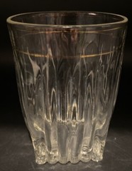 Vtg MCM Federal Glass Park Avenue Gold Trim 8 Oz Tumbler/Rocks/Old Fashioned 4”