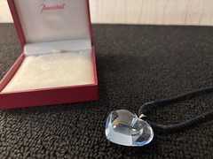 Sky Blue Heart Necklace In Baccarat Crystal Model 3