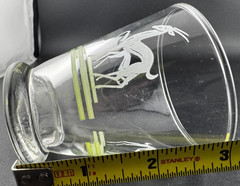 Vintage Mid‑Century Glass Tumbler – Frosted Gazelle Design – Art Deco Style