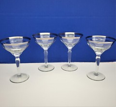 Set of four champagne/tall sherbet PLATINUM by AVITRA .FREE SHIPPING