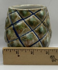 VTG~Louisville KY Stoneware Pineapple Art Pottery Tumbler Cups 8 Oz Set Of 6 EUC