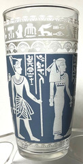 Vintage Thai Goddess/Egyptian Motif Tumbler Glasses 3pc. Set