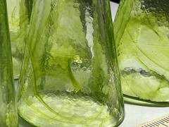 Kosta Boda Mine Set of 6 Lime Green Swirl Tumblers UHV Ulrica Hydman Vallien