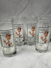 Vintage Saturday Evening Post Portrait Of Male Golfer 1934 Highball Glass x7