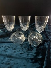 5 Cristal D’Arques-Durand DIAMANT Glass Water Goblets 24% Lead Crystal 6 3/4″