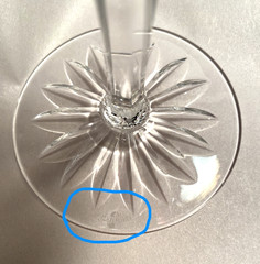 WATERFORD CLARENDON WINE GLASS RUBY RED CUT TO CLEAR CRYSTAL BOHEMIAN SIGNED