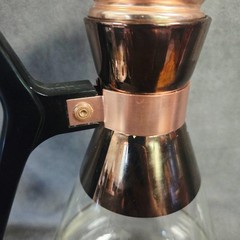 VTG Atomic Inland Glass Coffee Carafe Copper MCM 1958-With Warming Stand