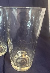 (5) Five Libbey Clear Glass Urban Dot Tumbler Glasses Vintage 12oz 5.75”